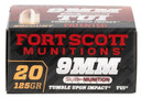 Fort Scott Munitions 9MM125SCVSS Tumble Upon Impact (TUI) 9mmLuger Subsonic 125gr Solid Copper Spun 20 Per Box/25 Case Centerfire, Handgun Ammunition