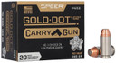 Speer 24259 Gold Dot Carry Gun 40S&W 165gr Hollow Point 20 Per Box/10 Case Centerfire, Handgun Ammunition