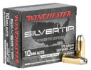 Winchester W10MMST Super X 10mmAuto 175gr Silvertip Jacket Hollow Point 20 Per Box/10 Case Centerfire, Handgun Ammunition