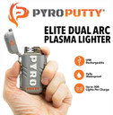 Pyro Putty PPARC2 Dual Arc Elite Lighter Gray 2.63 in Long Includes USB Cable/Lanyard