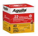 Aguila 1B221100 Super Extra 22LR 40gr Copper Plated Solid Point 250 Per Box/8 Case Rimfire Ammunition