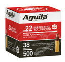 Aguila 1B221118 Super Extra 22LR 38gr Copper Plated Hollow Point 500 Per Box/4 Case Rimfire Ammunition