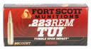 Fort Scott Munitions 223055SCV Tumble Upon Impact (TUI) 223Rem 55gr Solid Copper Spun 20 Per Box/25 Case Centerfire, Rifle Ammunition