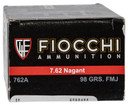 Fiocchi 762A Heritage 7.62x38mmRNagant 97gr Full Metal Jacket 50 Per Box/20 Case Centerfire, Handgun Ammunition