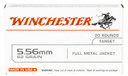 Winchester USA5562 USA 5.56x45mmNATO 62gr Full Metal Jacket 20 Per Box/50 Case Centerfire, Rifle Ammunition