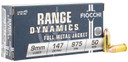 Fiocchi 9APD Range Dynamics 9mmLuger 147gr Full Metal Jacket 50 Per Box/20 Case Centerfire, Handgun Ammunition