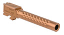 ZEV BBL17OPT5GBRZ Optimized Match 9mm Luger, Compatible w/Glock 17 Gen5, 4.49 in Bronze PVD 416R Stainless Steel Dimpled Barrel