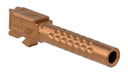 ZEV BBL19OPTBRZ Optimized Match Grade 9mm Lugert Compatible w/Glock 19 Gen1-4t 4.02 in Bronze PVD 416R Stainless Steel Dimpled Barrel