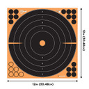 EZ-Aim 1531710 Splash Reactive Bullseye Impact Enhancement Adhesive Bullseye Black / Orange 10 Pack