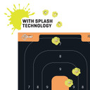 EZ-Aim 1550125 Splash Reactive Self-Adhesive Paper, Handgun Yes Impact Enhancement Bright Yellow Silhouette 25 Per Pkg Includes Pasters