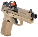 FN 66100845 509T w/Optic Sports South Exclusive Full Size Frame 9mm Luger 17+1/24+1 4.50 in Black Threaded Barrel, FDE Optic Cut/Serrated Stainless Steel Slide, Polymer Frame w/Picatinny Rail, Interchangeable Backstrap Grip, Vortex Viper Red Dot, Pis