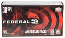 Federal AE38B American Eagle 38Special 158gr Lead Round Nose 50 Per Box/20 Case Centerfire, Handgun Ammunition