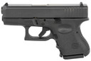 Glock 26, GEN 3, Semi-automatic, Striker Fired, Sub-Compact, 9MM, 3.43 in, Black, Interchangeable, 10 Rounds, 2 Mags, Front Serrations, Fixed Sights, Polymer, DLC G26AUT