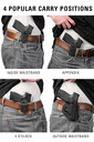 Mission First Tactical HSFHCAIWBABL Appendix IWB/OWB Black Polymer Belt Clip Fits Springfield Hellcat Micro-Compact OSP 9, Holster