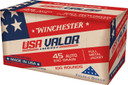 Winchester USAV45A USA Valor 45ACP 230gr Full Metal Jacket 100 Per Box/5 Case Centerfire, Handgun Ammunition