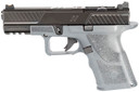 ZEV OZ9CCPTCOMG OZ9 Elite Compact 9mm Luger 19+1, Black Match Grade Barrel, Black Optic Cut/Serrated Stainless Steel Slide, Gray Polymer Frame w/Beavertail & Picatinny Rail, Gray Polymer Grip, Trigger Safety, Pistol