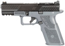 ZEV OZ9CXCPTCOMG OZ9 Combat Compact 9mm Luger 17+1, 4.49 in Black PRO Match Steel Barrel, Black DLC Optic Cut/Serrated Stainless Steel Slide, Gray Polymer Frame w/Beavertail & Picatinny Rail, Gray X Polymer Grip, Right Hand, Pistol