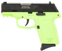 SCCY Industries CPX2CBLGG3 CPX-2 Gen3 9mm Luger Caliber with 3.10 in Barrel, 10+1 Capacity, Lime Green Finish Picatinny Rail Frame, Serrated Black Nitride Stainless Steel Slide, Polymer Grip & No Manual Thumb Safety, Pistol
