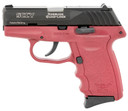 SCCY Industries CPX-3CBCR CPX-3 Sub-Compact Frame 380 ACP 10+1, 3.10 in Stainless Quadlock Barrel, Black Nitride Serrated Stainless Steel Slide, Crimson Red Polymer Frame w/Finger Grooves, No Safety, Right Hand, Pistol