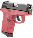 SCCY Industries CPX-3CBCR CPX-3 Sub-Compact Frame 380 ACP 10+1, 3.10 in Stainless Quadlock Barrel, Black Nitride Serrated Stainless Steel Slide, Crimson Red Polymer Frame w/Finger Grooves, No Safety, Right Hand, Pistol