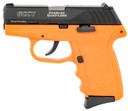 SCCY Industries CPX-3CBOR CPX-3 Sub-Compact Frame 380 ACP 10+1, 3.10 in Stainless Quadlock Barrel, Black Nitride Serrated Stainless Steel Slide, Orange Polymer Frame w/Finger Grooves, No Safety, Right Hand, Pistol