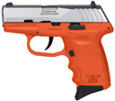 SCCY Industries CPX-3TTOR CPX-3 Sub-Compact Frame 380 ACP 10+1, 3.10 in Stainless Quadlock Barrel, Serrated Stainless Steel Slide, Orange Polymer Frame w/Finger Grooves, No Safety, Right Hand, Pistol
