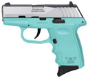 SCCY Industries CPX-3TTSB CPX-3 Sub-Compact Frame 380 ACP 10+1, 3.10 in Stainless Quadlock Barrel, Serrated Stainless Steel Slide, SCCY Blue Polymer Frame w/Finger Grooves, No Safety, Right Hand, Pistol