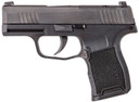 Sig Sauer 365380BSSMS P365 Micro-Compact 380 ACP 10+1 3.10 in Black Carbon Steel Barrel, Black Nitron Optic Ready/Serrated Slide & Frame w/Sig Rail, Black Polymer Grips, Manual Safety, Right Hand, Pistol