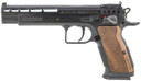 Tanfoglio IFG TFGOLDM9 Gold Match 9mm Luger Caliber with 6 in Barrel, 16+1 Capacity, Overall Matte Black Finish Steel Beavertail Frame, Ported Slide & Wood Grip, Pistol