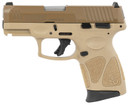 Taurus 1-G3C93ET G3c 9mm Luger Caliber with 3.20 in Barrel, 12+1 Capacity, Tan Finish Picatinny Rail Frame, Serrated Coyote Cerakote Steel Slide & Polymer Grip Includes 3 Mags