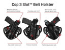 Galco CTS212RB Cop 3 Slot OWB Black Leather Belt Slide Fits 1911 Right Hand, Holster