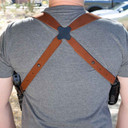 Galco JR212B Jackass Rig Shoulder System Shoulder Size Fits Chest Up To 56 in Black Leather Harness Fits 1911 Right Hand, Holster