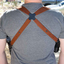 Galco JR224B Jackass Rig Shoulder System Size Fits Chest Up To 56 in Black Leather Harness Compatible w/ Glock 19X/19 Gen1-5/Glock 23 Gen2-5 Right Hand, Holster
