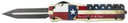 Templar LZTX121 Premium Weighted Large 3.55 in OTF Dagger Plain Black Oxide Stonewashed Powdered D2 Steel Blade/5.25 in Red/White/Blue w/ inThe LONE STAR State in Aluminum Zinc Alloy Handle, Knife