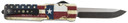 Templar SZTX321 Premium Weighted Small 3 in OTF Drop Point Plain Black Oxide Stonewashed Powdered D2 Steel Blade/4.50 in Red/White/Blue w/ inThe LONE STAR State in Aluminum Zinc Alloy Handle, Knife