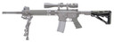 Hogue 15556 OverMolded Collapsible Buttstock made of Synthetic Material with Black Finish, Slate Gray OverMolded Rubber & Includes Slate Gray Rubber Finger Grooved Grip for AR-15, M16 with Mil-Spec Buffer Tube (Tube Not Included)