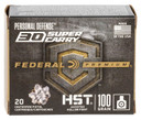 Federal P30HST1S Premium Personal Defense 30Super Carry 100gr HST Jacketed Hollow Point 20 Per Box/10 Case Centerfire, Handgun Ammunition