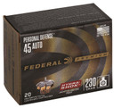 Federal P45HS1 Premium Personal Defense 45ACP 230gr Hydra-Shok Jacketed Hollow Point 20 Per Box/25 Case Centerfire, Handgun Ammunition