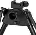 Harris Bipods SBRP Swivel BR Picatinny, 6-9 in, Black Steel/Aluminum, Rubber Feet