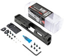 Strike Industries P365SLIDEBK Strike Replacement Slide Black Stainless Steel with Ports & Optics Cut for Sig P365 Includes Charging Handle