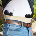 Galco UWERBKHXL UnderWraps Elite Khaki XL Leather/Nylon, Handgun