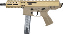 B&T Firearms 4500022 CTB&T GHM 9mm Luger 30+1 6.90 in Coyote Tan, Collapsible Stock, Polymer Grip, Ambi Controls (OEM Mag), Pistol