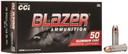 CCI 3519 Blazer 38Special +P 158gr Total Metal Jacket 50 Per Box/20 Case Centerfire, Handgun Ammunition