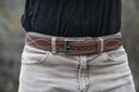 Magpul MAG1276-210-42 Tejas EL Pistolero Chocolate Brown Bull Hide 42 in 1.50 in Wide Buckle Closure