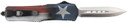 CobraTec Knives MCTXFS3DAGNS FS-3 Texas Flag Medium 3 in OTF Dagger Plain Satin D2 Steel Blade, 5 in Texas Flag Aluminum Cerakoted Handle, Knife