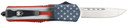 CobraTec Knives MCUSAFS3DNS FS-3 American Flag Medium 3 in OTF Drop Point Plain Satin D2 Steel Blade, 5 in US Flag Aluminum Cerakoted Handle, Knife