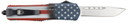 CobraTec Knives MCUSAFS3TNS FS-3 American Flag Medium 3 in OTF Tanto Plain Satin D2 Steel Blade, 5 in US Flag Aluminum Cerakoted Handle, Knife