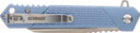 Schrade 1159320 Inert EDC 3.25 in Folding Wharncliffe Part Serrated Satin AUS-10A SS Blade, 4.25 in Blue Aluminum Handle, Knife