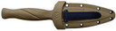 Smith & Wesson Knives 1100073 H.R.T. Flase Edge 2.75 in Fixed Plain Black Oxide Stainless Steel Blade FDE Rubber Handle Includes Sheath, Knife