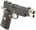 EAA GIRSAN 390616 MC1911 C Carry Frame 10mm Auto 9+1, 4.40 in Black Compensated Barrel, Black Serrated Steel Slide & Frame w/Beavertail & Picatinny Rail, Checkered Laminate Grip, Pistol